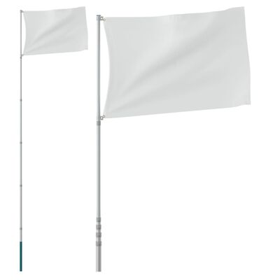 vidaXL Teleskopinis vėliavos stiebas, sidabrinis, 5,55m, aliuminis