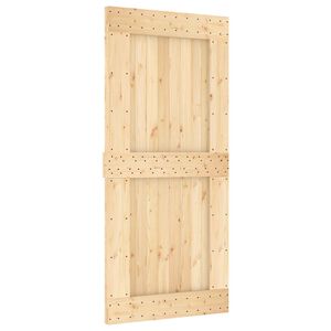 vidaXL Slankios durys NARVIK Natūrali ir juoda 95 x 210 cm (213,5 cm)