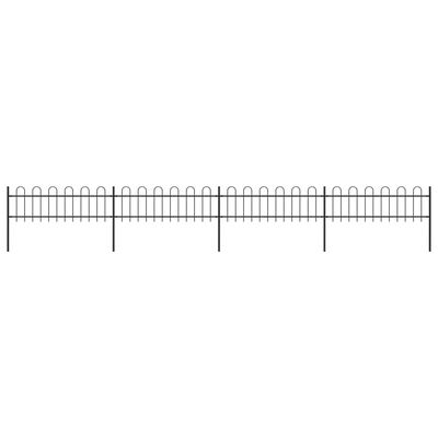 vidaXL Sodo tvora su apvaliais viršugaliais, juoda, 6,8x0,6 m, plienas