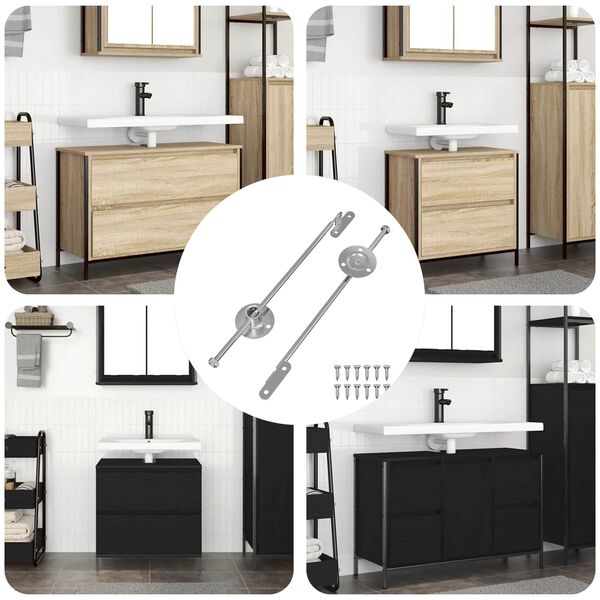 vidaXL Trūkčiojimo svirtis 2 pcs Sidabro 190 mm Geležis