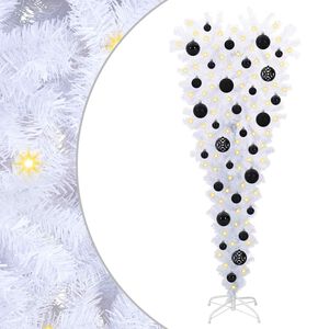 vidaXL Dirbtinė Kalėdų eglutė su 150 LED Balta 120 cm PVC ir Plienas