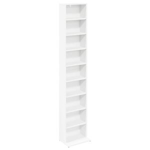 vidaXL CD spinta Balta 33 x 23,5 x 175 cm Apdirbta mediena