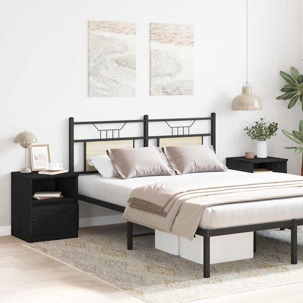 vidaXL &Scaron;alia lovos spintelė 2 pcs Juodas ąžuolas 40 x 40 x 50 cm