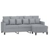 vidaXL Trivietė sofa su pakoja, &scaron;viesiai pilka, 180cm, audinys