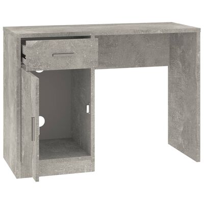 vidaXL Rašomasis stalas, betono pilkas, 100x40x73cm, mediena