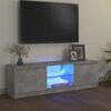 vidaXL TV spintelė su LED ap&scaron;vietimu, betono pilka, 120x30x36cm
