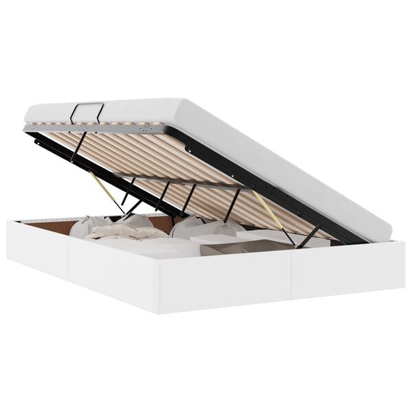 vidaXL Saugos lova su čiužiniu &Scaron;vari balta 140 x 190 cm Dirbtinė oda