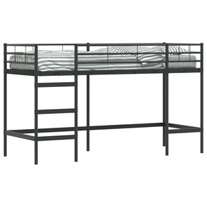 vidaXL Vaikų Lofto Lovos Rėmas Paprastas Juoda 75 x 190 cm Plienas