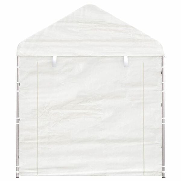 vidaXL Pavėsinė su stogu, balta, 2,28x2,23x2,69m, polietilenas