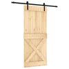 vidaXL Slankios durys Natūrali ir juoda 90 x 210 cm