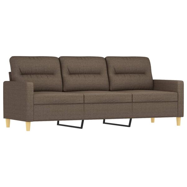 vidaXL Trivietė sofa su pagalvėmis, taupe, 180cm, audinys