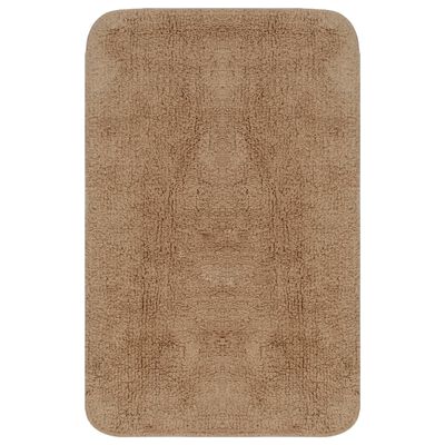 vidaXL Vonios kilimėlių rinkinys, 3d., smėlio spalvos, audinys