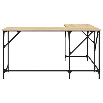 vidaXL Rašomasis stalas, ąžuolo, 149x149x75cm, apdirbta mediena