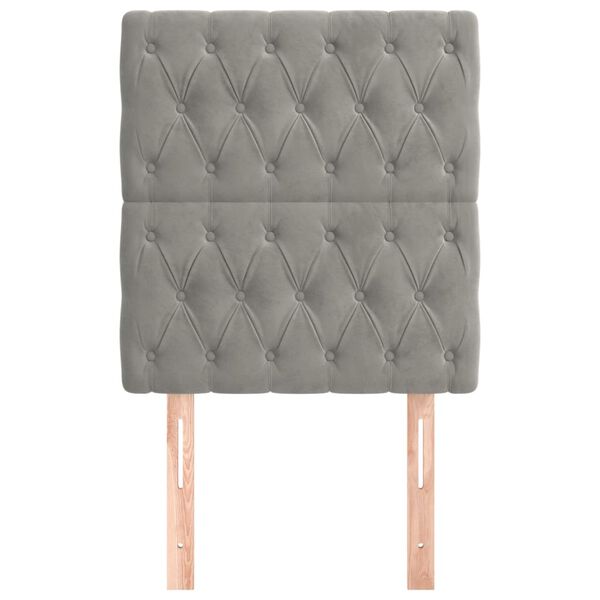 vidaXL Galvūgalis, &scaron;viesiai pilkas, 80x7x118/128 cm, aksominis