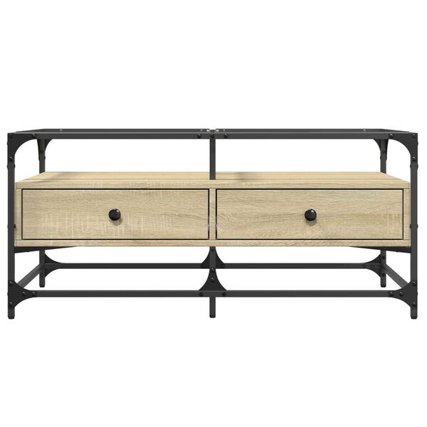 vidaXL Kavos staliukas, sonoma ąžuolo, 98,5x50x45cm, plienas