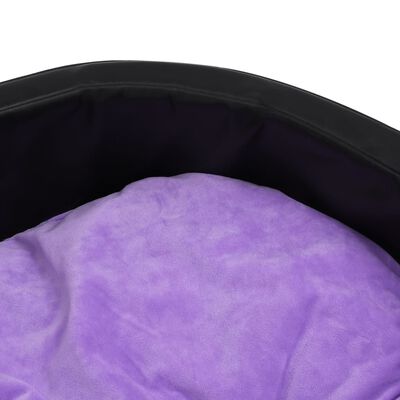 vidaXL Guolis šunims, juodas/violetinis, 99x89x21cm, pliušas/oda