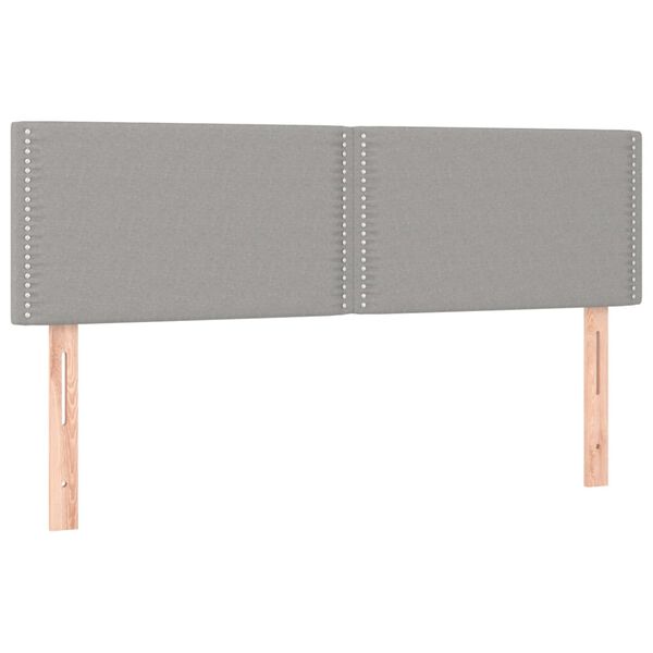 vidaXL Galvūgaliai, 2vnt., &scaron;viesiai pilki, 72x5x78/88cm, audinys