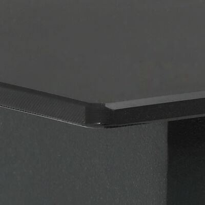 vidaXL Sodo valgomojo stalas, juodas, 190x90x74cm, plienas ir stiklas