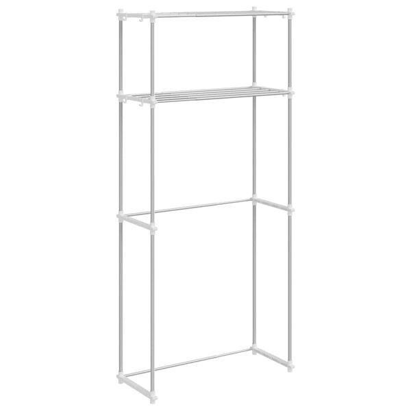 vidaXL Skalbimo ma&scaron;inos laikiklis Balta 70 x 27 x 136 cm Aliuminis