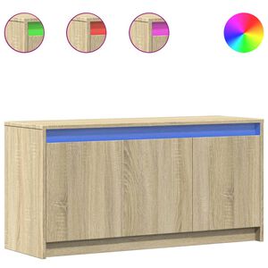 vidaXL Televizoriaus spintelė su LED, ąžuolo, 100x34x50cm, mediena