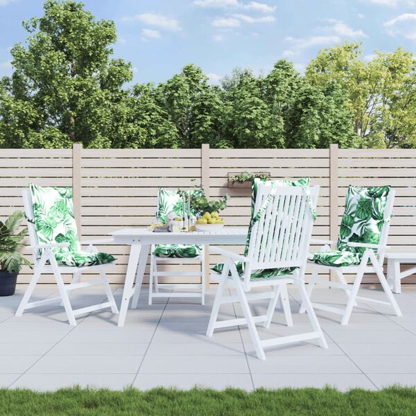 vidaXL Kėdės pagalvėlės, 4vnt., oksfordo audinys, su lapais