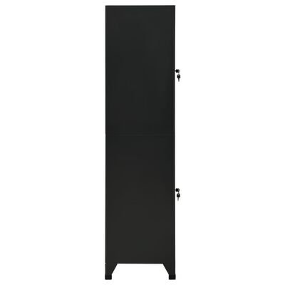 vidaXL Persirengimo spintelė, juodos spalvos, 38x45x180cm, plienas