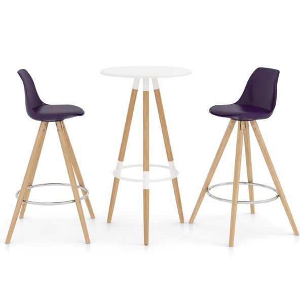 vidaXL Baro baldų komplektas, 3 dalių, violetinis (287254+289175)