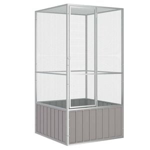 vidaXL Pauk&scaron;čių narvas, pilkas, 111x107x211,5cm, galvanizuotas plienas