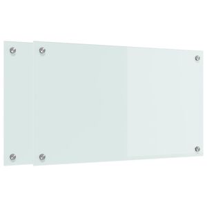 vidaXL Virtuvės atbraila 2 vnt. Balta 70 x 40 cm grūdintas stiklas