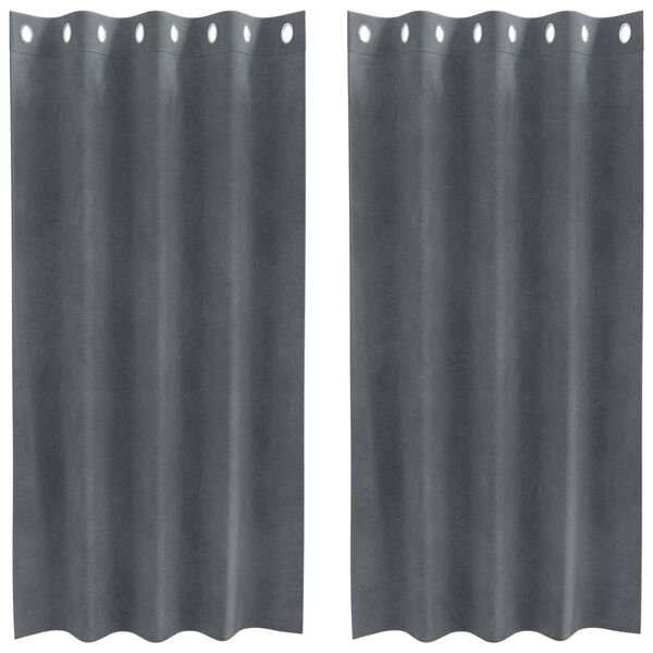 vidaXL Užtemdymo užuolaidos 2 pcs &Scaron;viesiai pilka 140 x 175 cm Aksomas