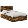 vidaXL Lovos rėmas Rūkyta ąžuolas 135 x 190 cm Inžinerinė mediena