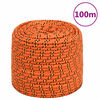 vidaXL Valties virvė, oranžinės spalvos, 10mm, 100m, polipropilenas