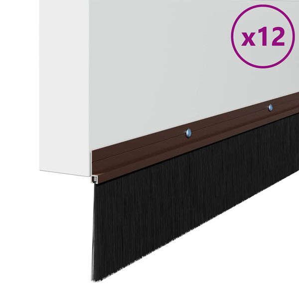 vidaXL Sukabinamų durų &scaron;epetėlių sandarikliai 12 pcs Ruda 100 cm