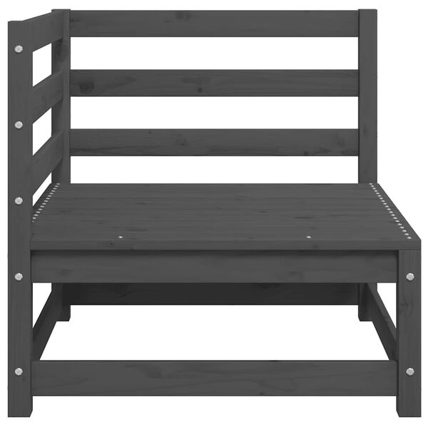 vidaXL Dvivietė sodo sofa su pagalvėlėmis, pilka, pušies masyvas