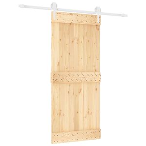 vidaXL Slankios durys Natūrali ir Balta 90 x 210 cm