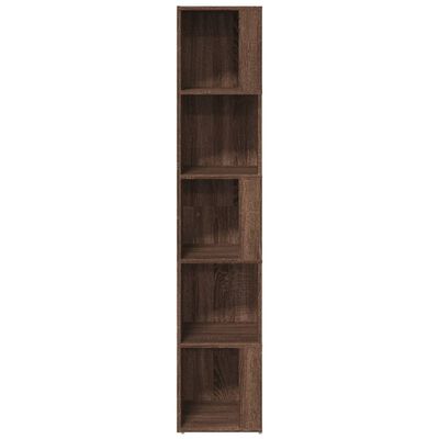 vidaXL Kampinė spintelė, ruda ąžuolo, 33x33x164,5cm, mediena
