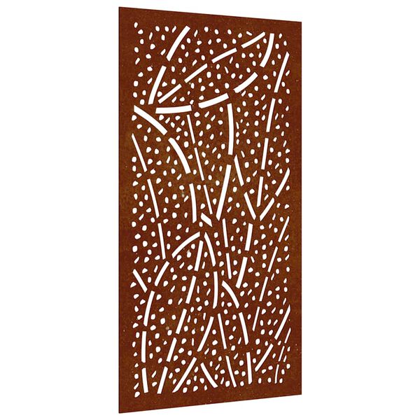 vidaXL Sodo sienos dekoracija, 105x55cm, corten plienas, lapų dizaino