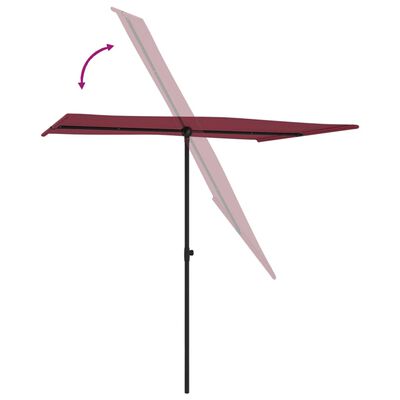 vidaXL Lauko skėtis su aliuminio stulpu, tamsiai raudonas, 2x1,5m