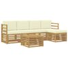 vidaXL Lauko sofos komplektas 6 pcs Balta ir kreminė 59 x 59 x 37 cm