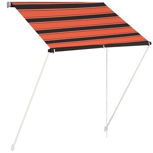 vidaXL I&scaron;traukiama markizė, oranžinės ir rudos spalvos, 150x150cm