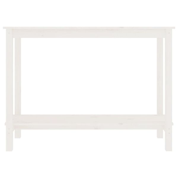 vidaXL Konsolinis staliukas, baltas, 110x40x80cm, pušies masyvas