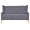 vidaXL Dvivietė sofa, audinys, pilka