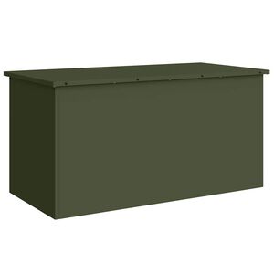 vidaXL Lauko saugojimo dėžė Alyvuogių žalia 100 x 50,5 x 50 cm Plienas