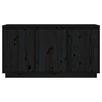vidaXL Šoninė spintelė, juoda, 111x34x60cm, pušies medienos masyvas
