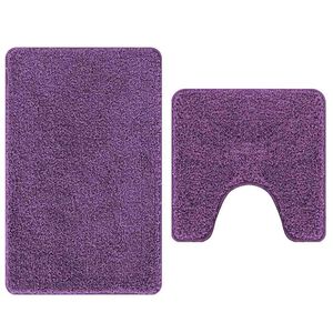 vidaXL Antisklidus vonios kilimėlių rinkinys 2 vnt. Violetinė PP