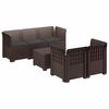 vidaXL 5-vietė sodo sofa su pagalvėlėmis Rataninio i&scaron;vaizdos PP Ruda