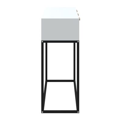 vidaXL Konsolinis staliukas, baltas, 105x30x75cm, mediena ir geležis