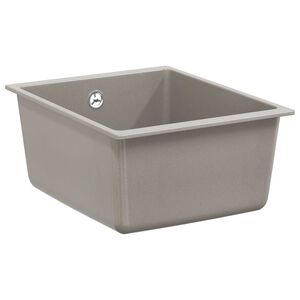 vidaXL Kriauklė Pilka 370 x 460 mm 80% Kvarcas ir 20% Derva