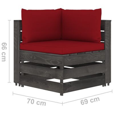 vidaXL Sodo komplektas su pagalvėlėmis, 11 dalių, impregnuota mediena
