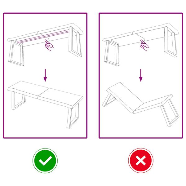 vidaXL Stalviršis, šviesiai rudas, 120x40x(2-4) cm, medienos masyvas